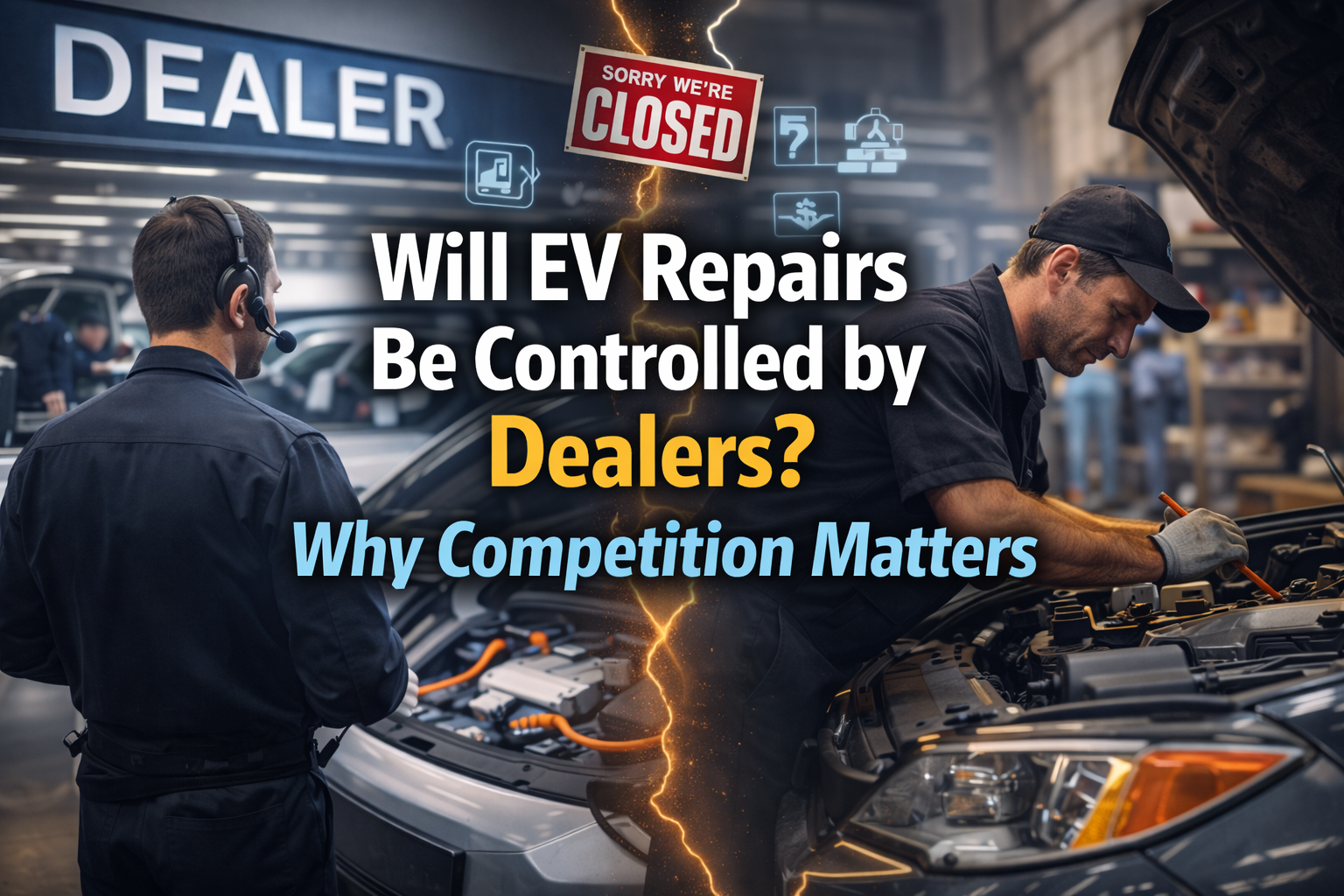 Dealers vs independent garages for EV repairs - competition and consumer choice