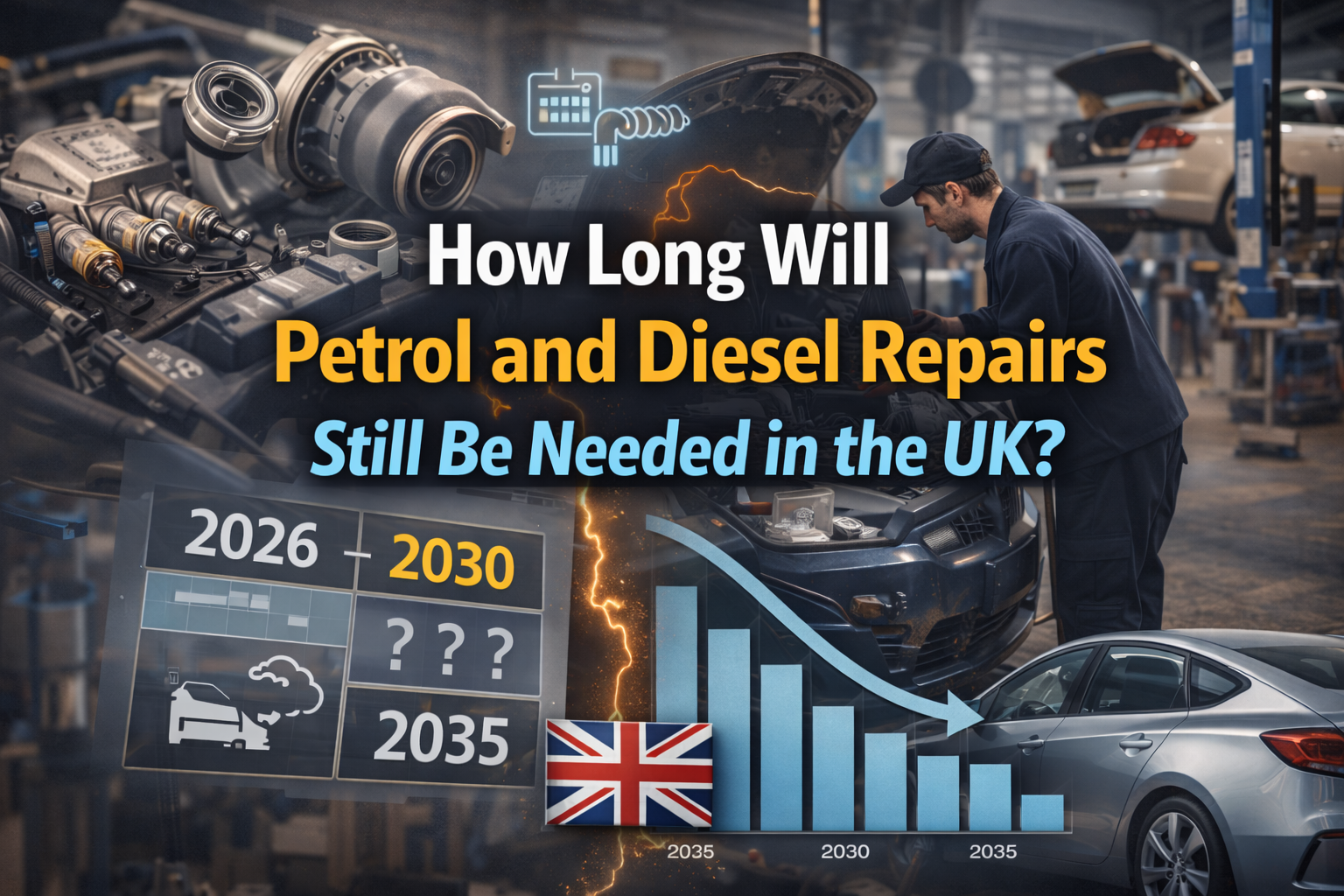 ICE vehicle timeline UK - how long will petrol and diesel repairs be needed