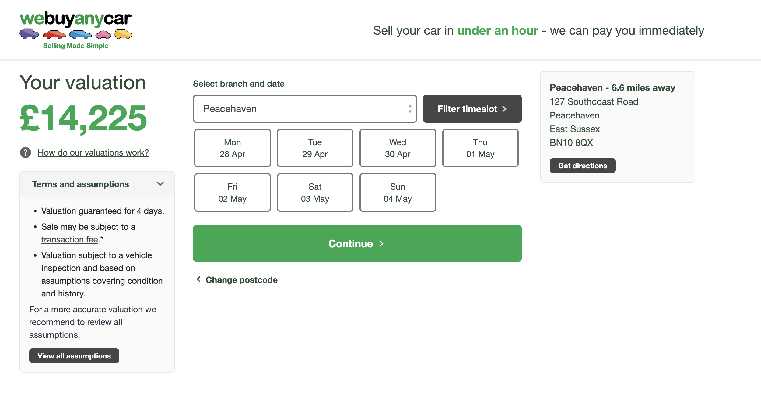 AutoChain vehicle valuation interface showing how service history affects car resale value